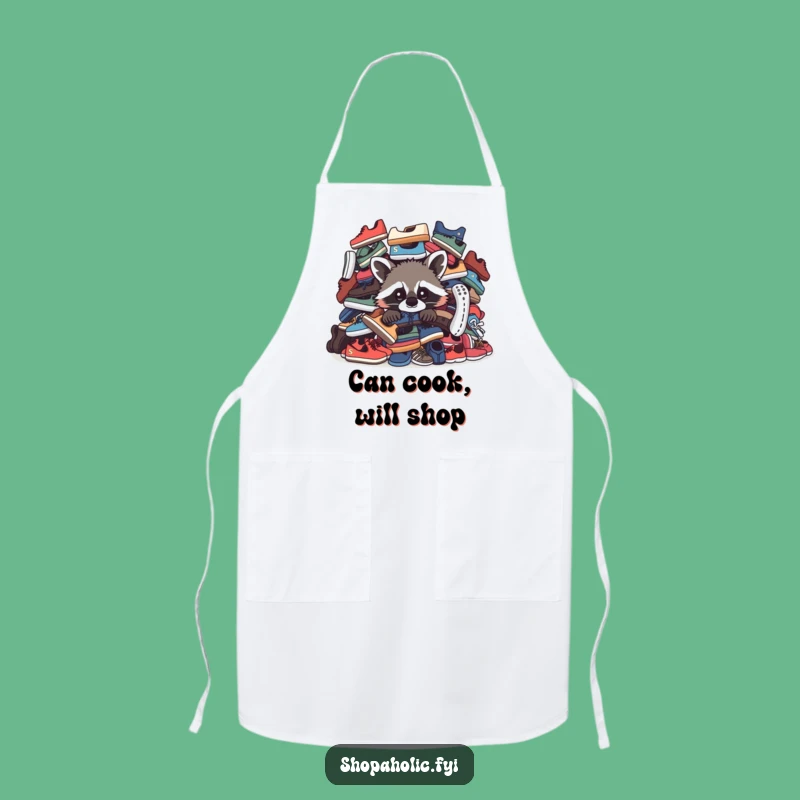 Funny Raccoon Chef Apron: Hilarious Kitchen Wear for Shoe-Loving Foodies