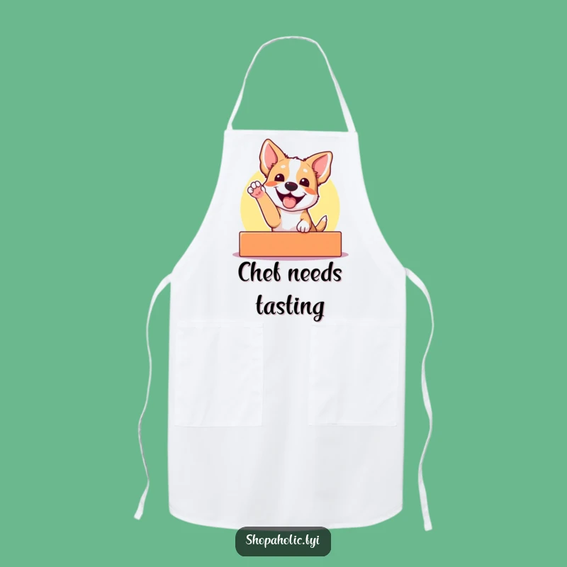 Funny Dog Apron: Cook With Excitement, Eager Pup Design