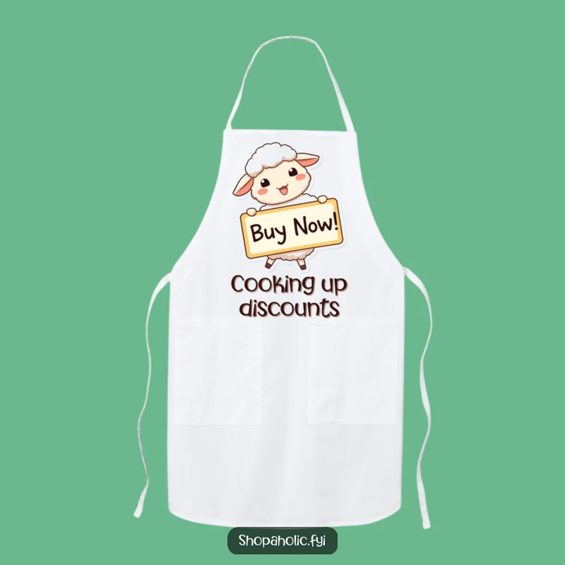 Funny Sheep Buy Now Apron - Enthusiastic Chef's Gift