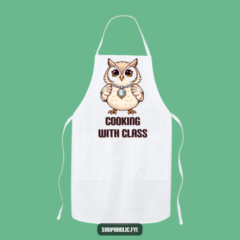 Funny Owl Jewelry Apron: Proud Fashionista Kitchen & Style Wear, Gift