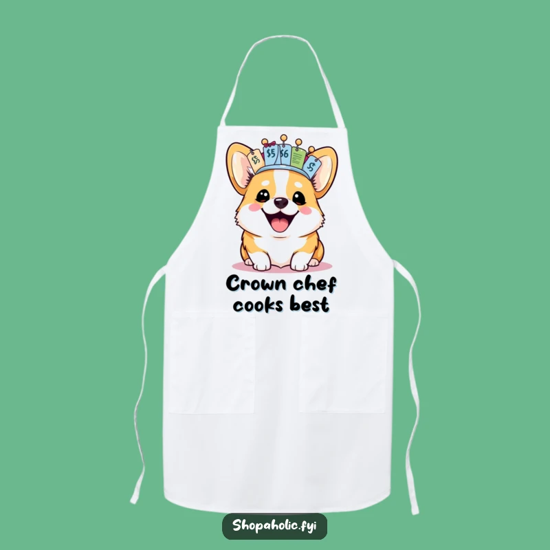 Funny Corgi Chef Apron: Hilarious Kitchen Wear for Royal Dog Lovers