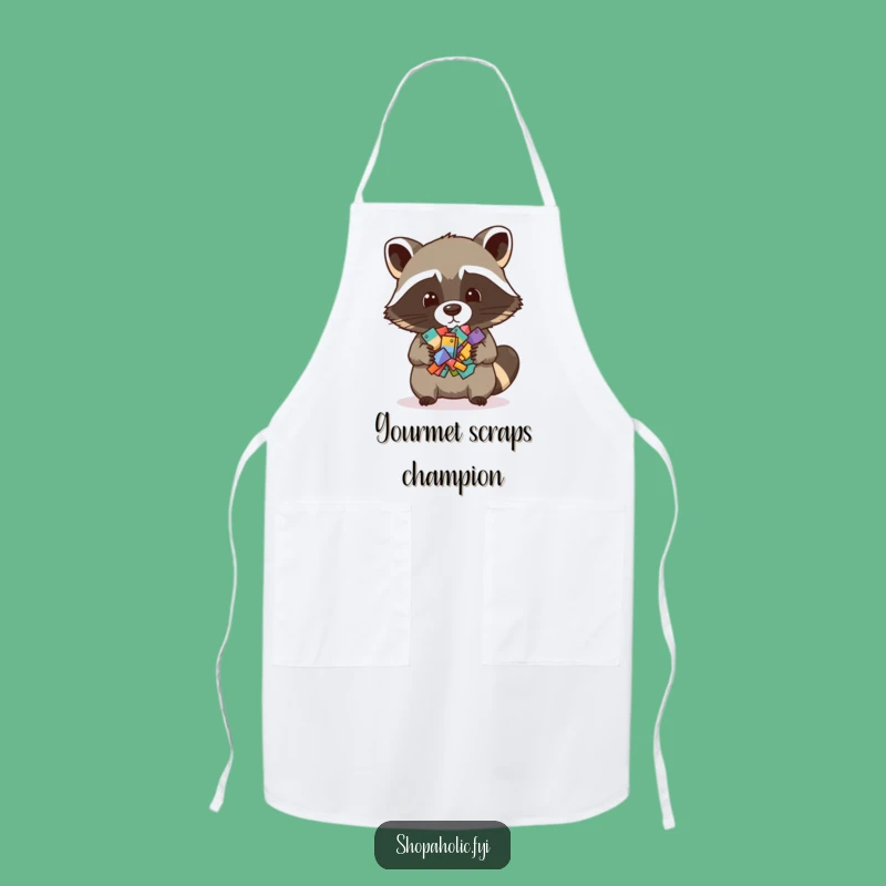 Funny Raccoon Crafting Apron: Organize Your Treasures!