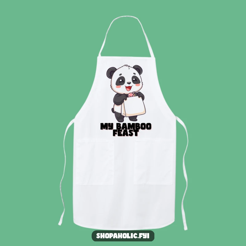 Funny Apron: Panda Overflowing Bag, Hilarious Shopper or Kitchen Wear