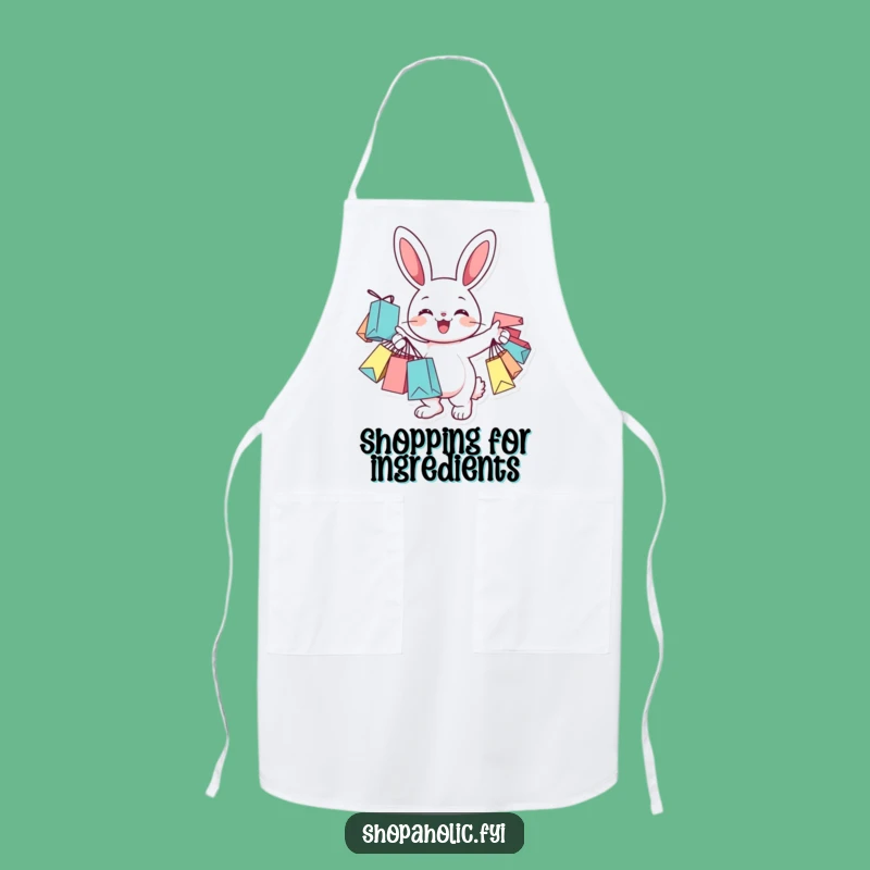 Funny Bunny Shopper Apron: Cheerful Protection for Errands, Perfect Gift