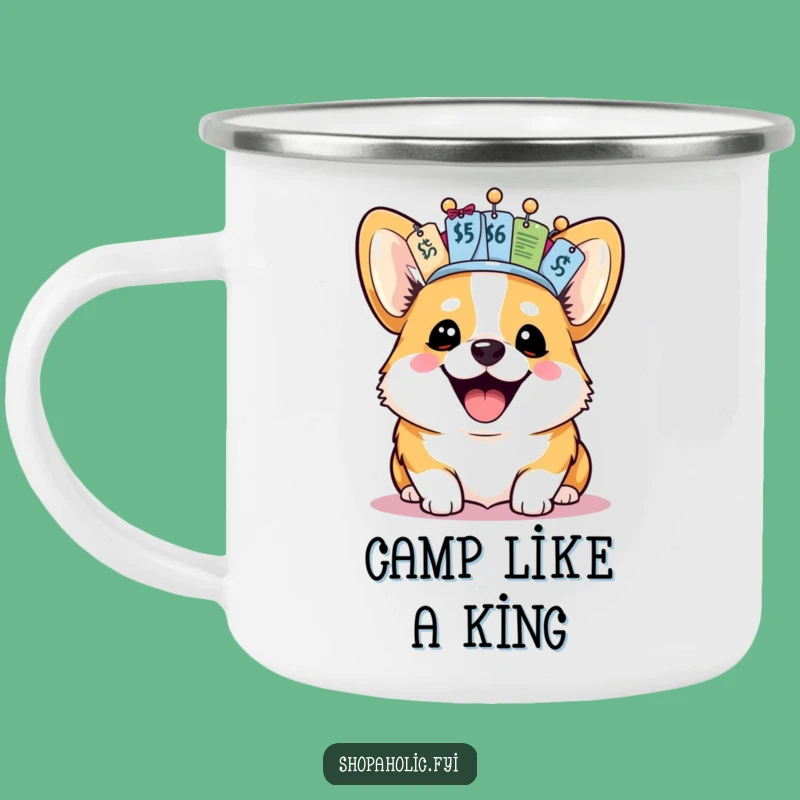 Funny Corgi Campfire Mug: Hilarious Outdoor Adventure for Royal Dog Fans