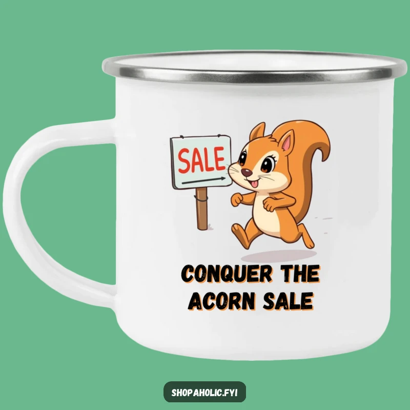 Funny Squirrel Camp Sale Mug - Your determined companion for outdoor deals!