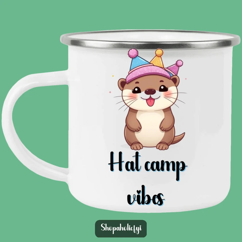 Funny Otter Adventure Hat Camping Mug: Bubbly Otter's Outdoor Style, Gift