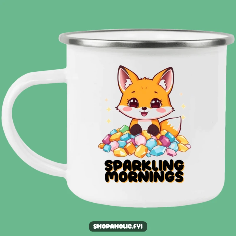 Funny Jewel Fox Camping Mug - Adventure with Sparkle and Hilarious Delight