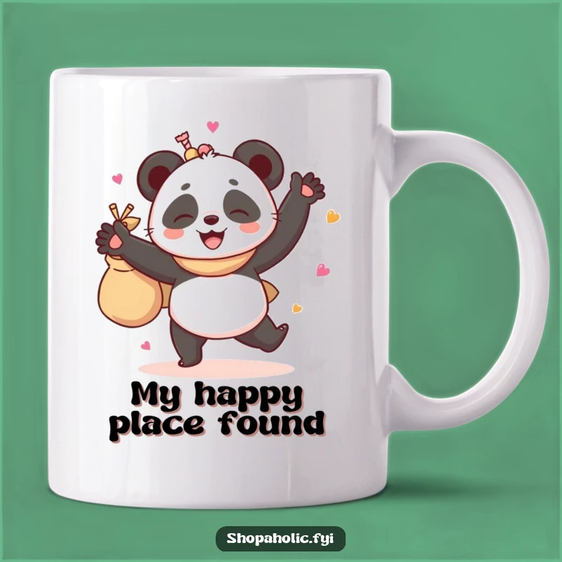 Funny Giggling Panda Dancing With Goodies Mug - Hilarious Treat Gift