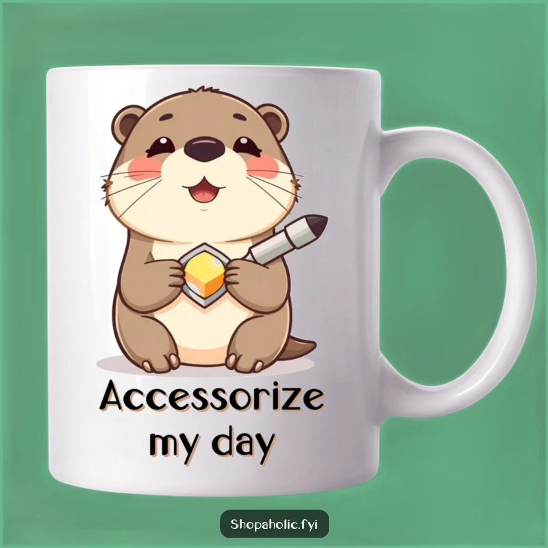 Funny Otter Accessory Mug: Joyful Happy Critter Shiny Possession Gift