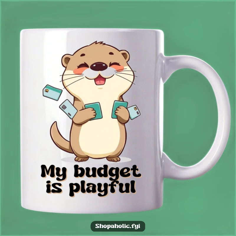 Funny Otter Credit Card Mug: Juggling Otter Fun, Perfect Finance Funny Gift
