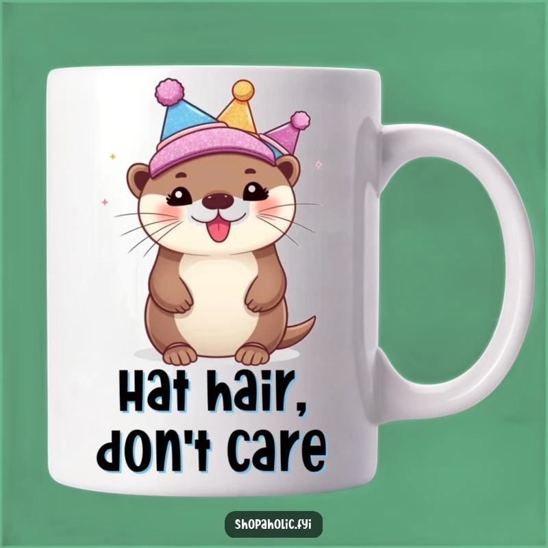Funny Otter's Hat Party Mug: A Gleeful Otter Loves Glittery Hats, Perfect Gift