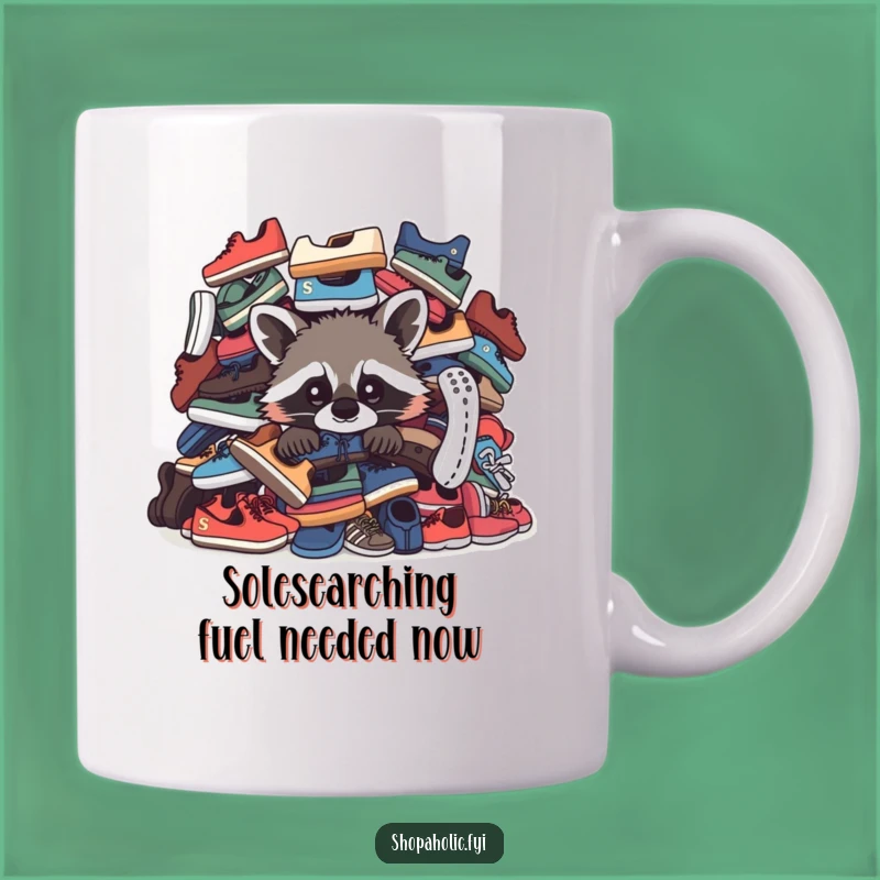 Funny Raccoon Shoe Hoarder Mug: Hilarious Gift for Sneakerheads and Collectors