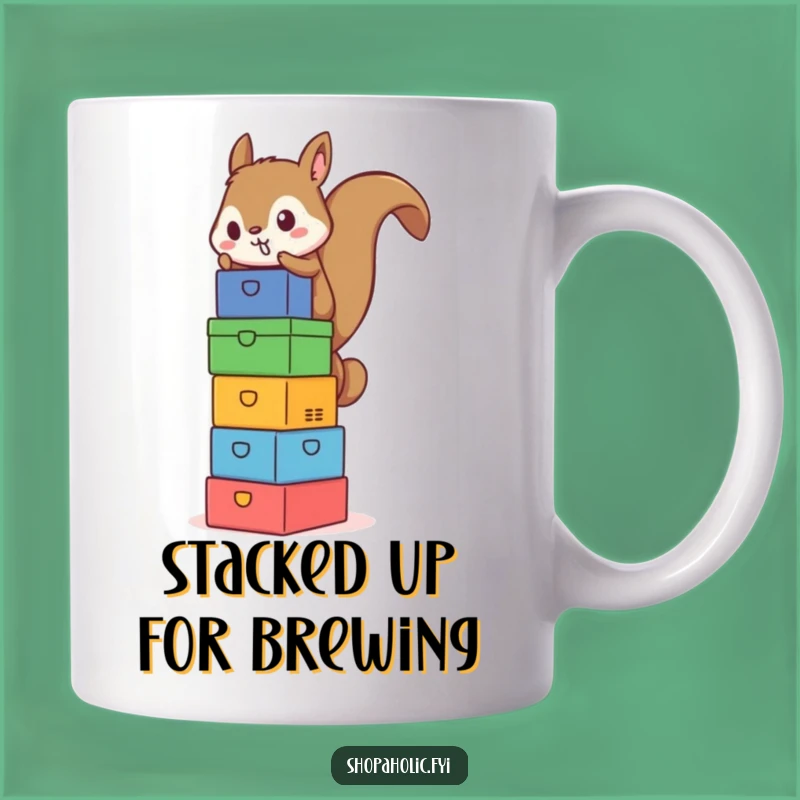 Funny Squirrel Box Tower Mug - Perfect Gift for Organized Chaos Lovers