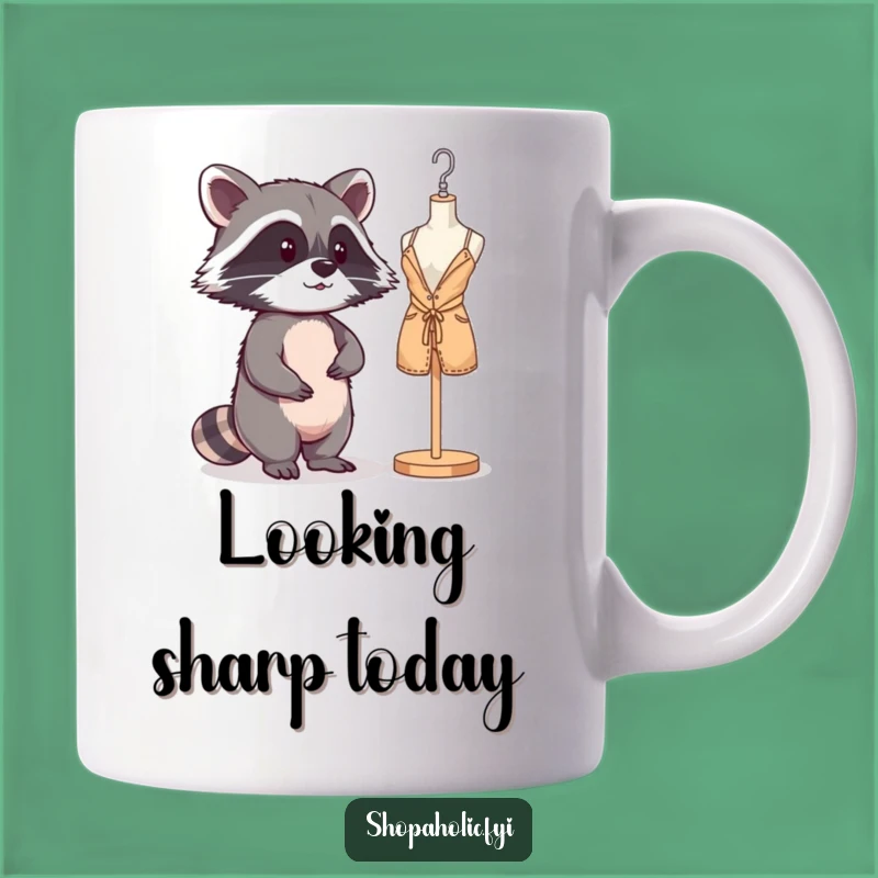Funny Raccoon Mannequin Mug: Mischievous Critter Vanity Shot, Perfect Gift
