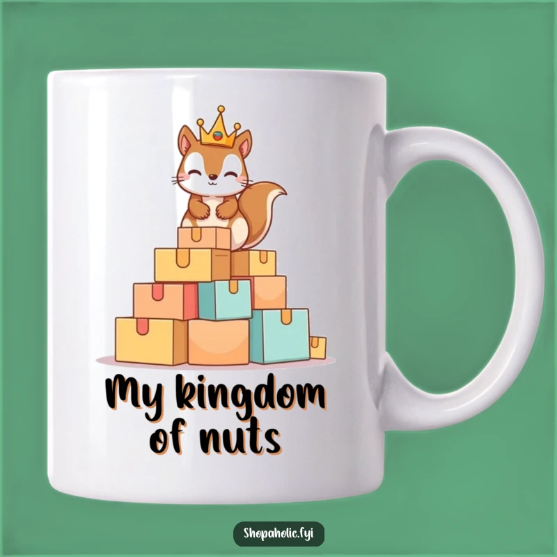 Funny Squirrel King Mug: Mischievous Crowned Rodent Treasure Gift
