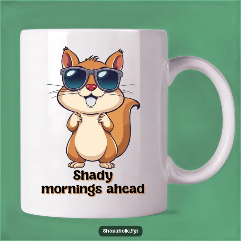 Funny Squirrel Sunglasses Mug: Energetic Critter Cool Style, Perfect Gift