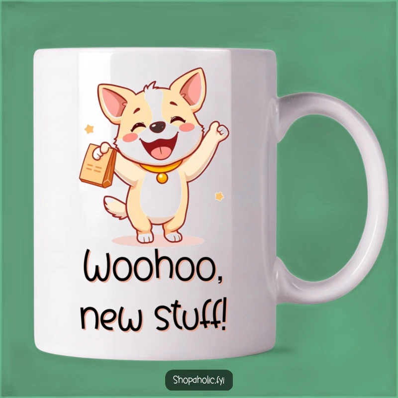 Funny Dog Happy Dance Mug - Celebrate purchases with this funny gift!