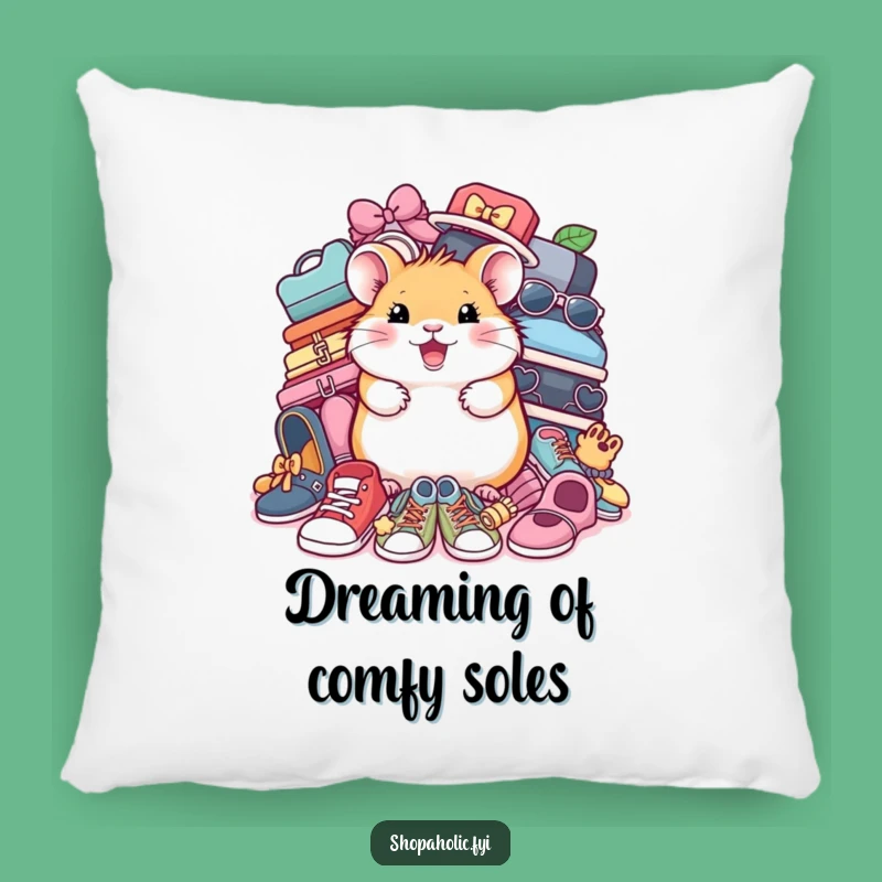 Funny Hamster Shoe Pillow: Cheerful Fashion Lover Accent Pillow, Gift