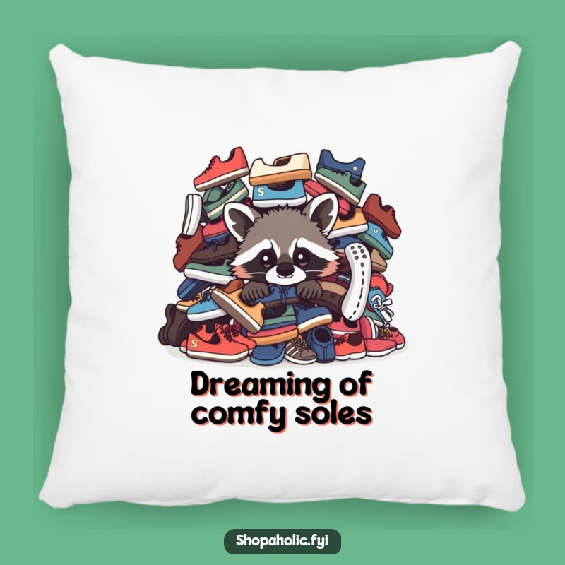 Comfy Funny Raccoon Pillow: Adorable and Hilarious Decor for Shoe Lovers' Homes