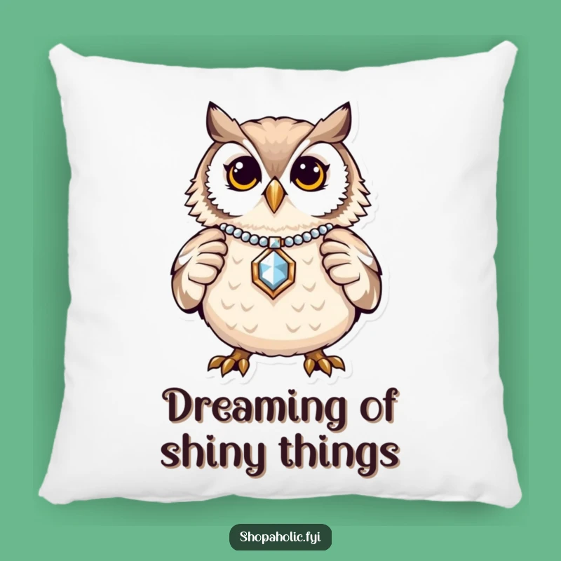 Funny Owl Jewelry Pillow: Proud Elegance Accent Pillow, Perfect Gift