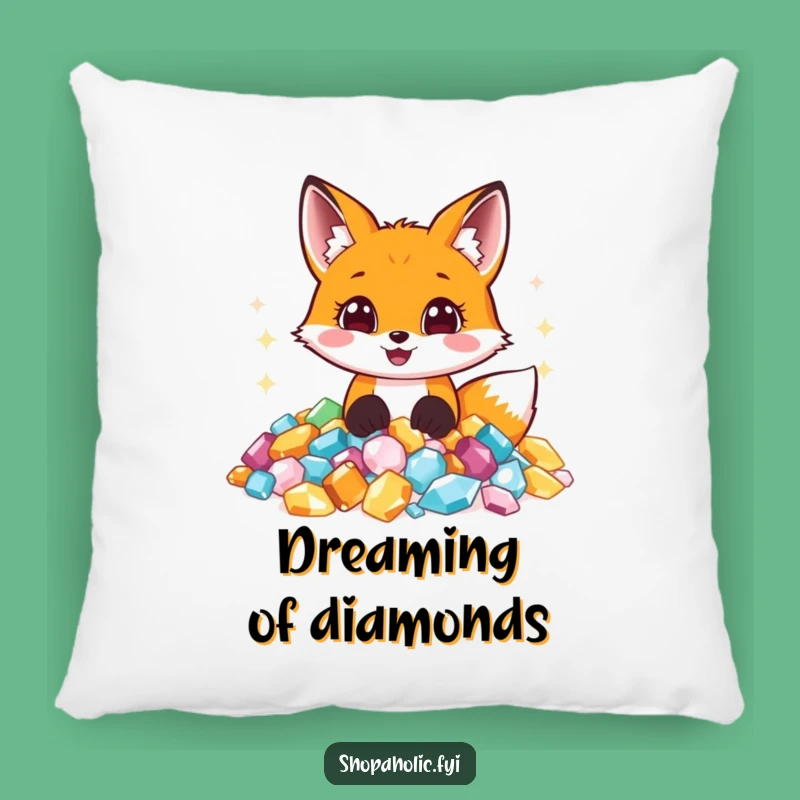 Funny Jewel Fox Pillow - Cuddle Up with Sparkle and Hilarious Joy