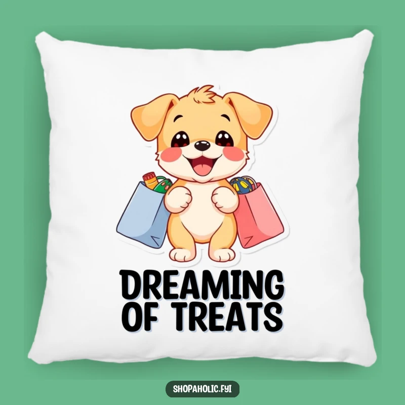 Funny Puppy Shopping Pillow: Cozy Comfort, Delighted Dog Decor, Perfect Gift