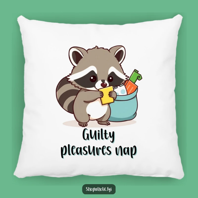 Funny Raccoon Treasure Pillow - Rest on your spoils with this funny gift!