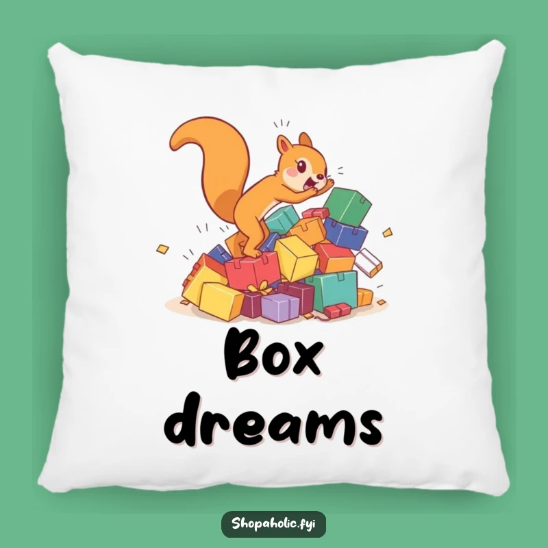 Funny Squirrel Box Chase Pillow: Cozy Up With Energetic Comfort