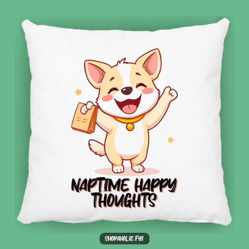 Funny Dog Happy Home Pillow - Snuggle with joy, a funny gift!