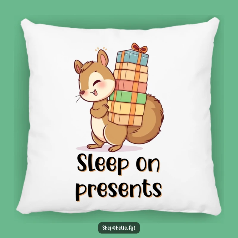 Funny Squirrel's Burden Pillow - Cozy Comfort & Delivery Humor