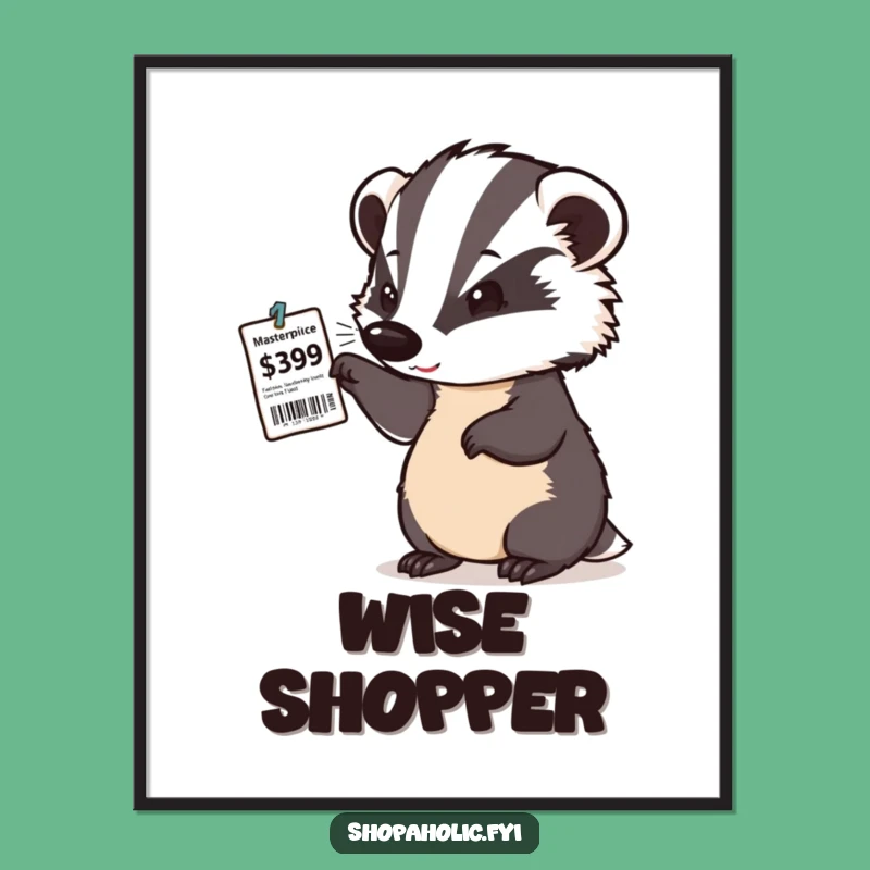 Funny Badger Deal Finder Digital Art - Instant Gift for Shoppers