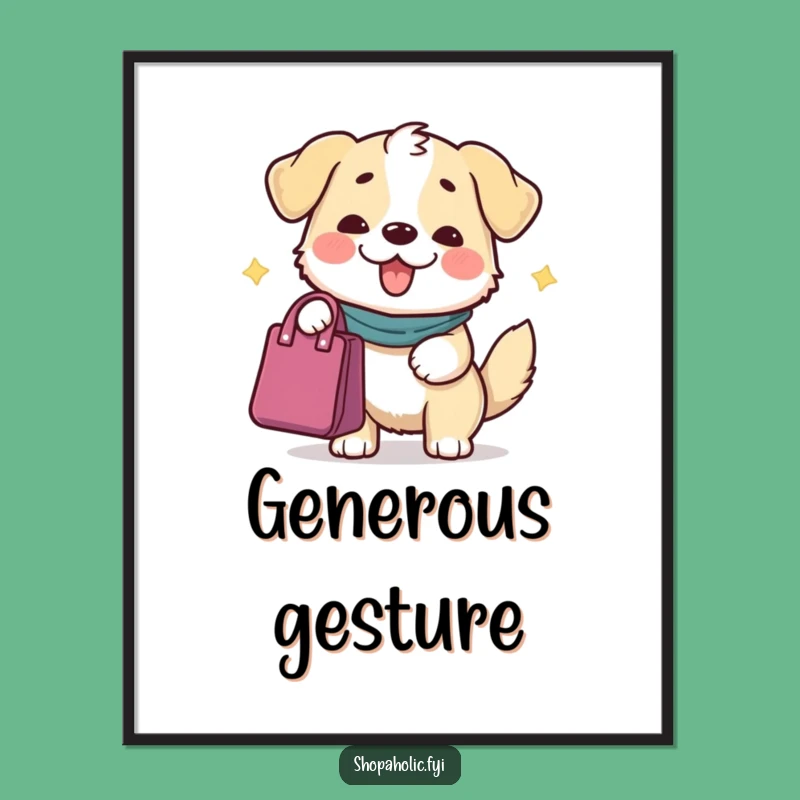 Funny Dog Gifting Art Print - Hilarious Decor for Kind Homes!