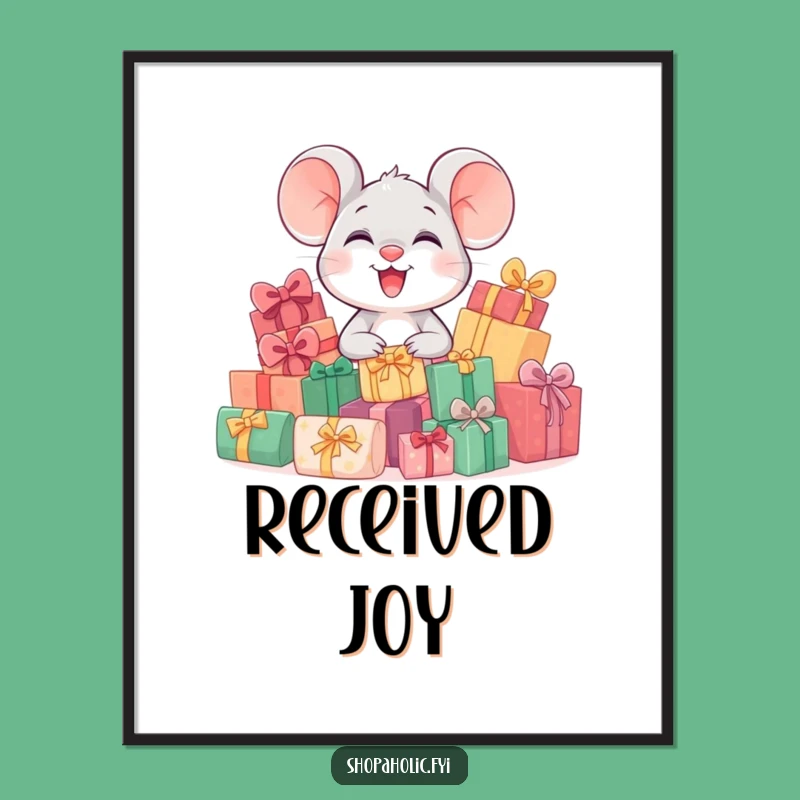 Funny Giggling Mouse Digital Art - Instant Gift of Holiday Cheer!