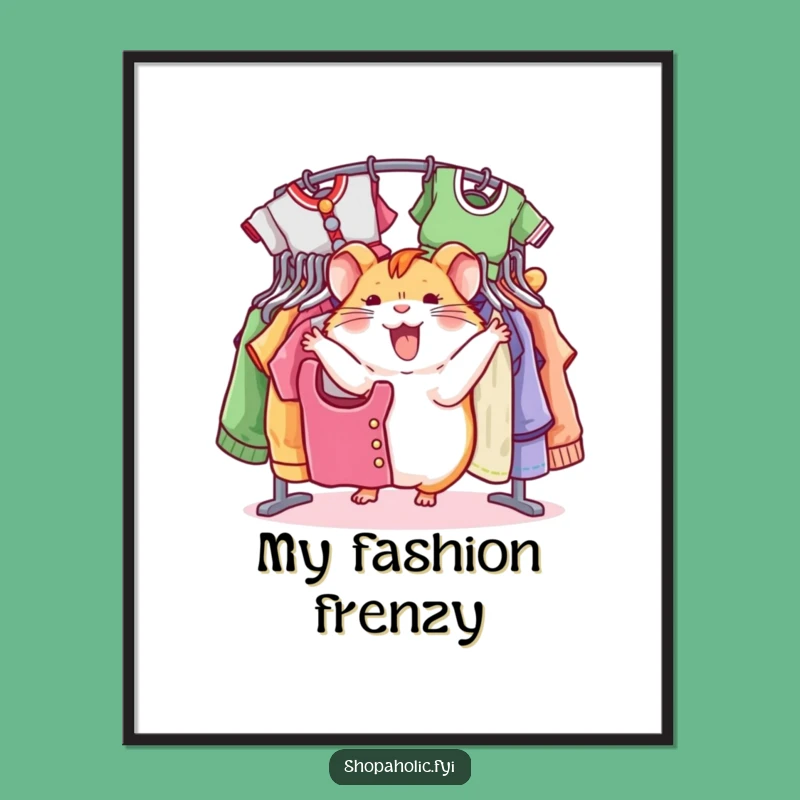 Funny Hamster Digital Art: Spinning Shopper for Instant Decor