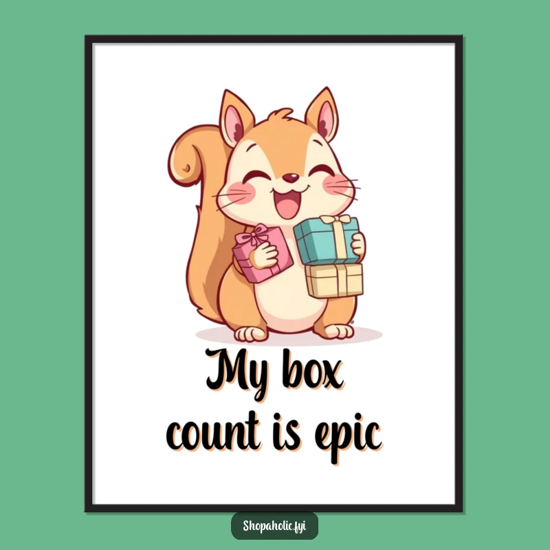 Funny Squirrel Digital Art: Instant Gift Box Joy Download, Perfect Funny Gift File