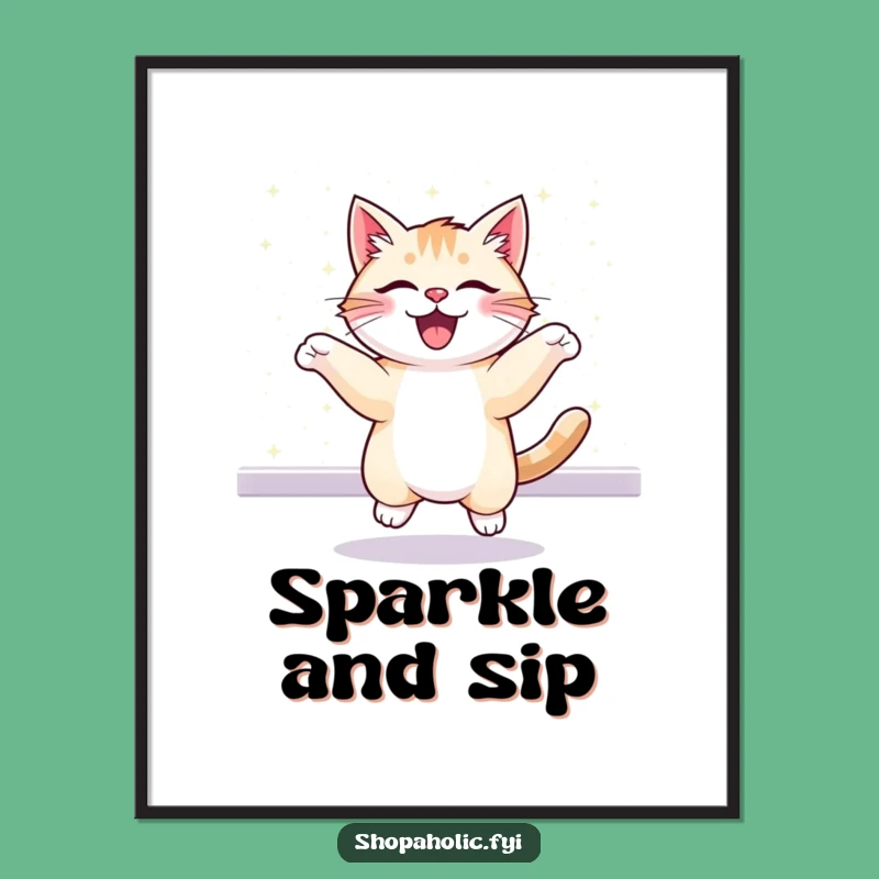 Funny Cat's Glitter Explosion Digital Print - Instant Joyful Decor