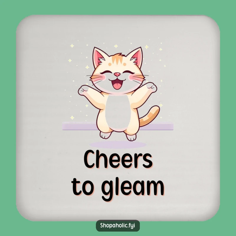 Funny Cat's Dazzling Coaster - Protect Surfaces with Charm