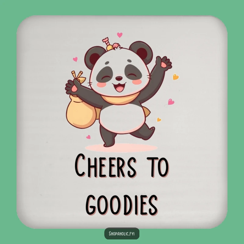 Funny Panda Goodies Coaster - Giggling Dancer Drink Mat - Gift