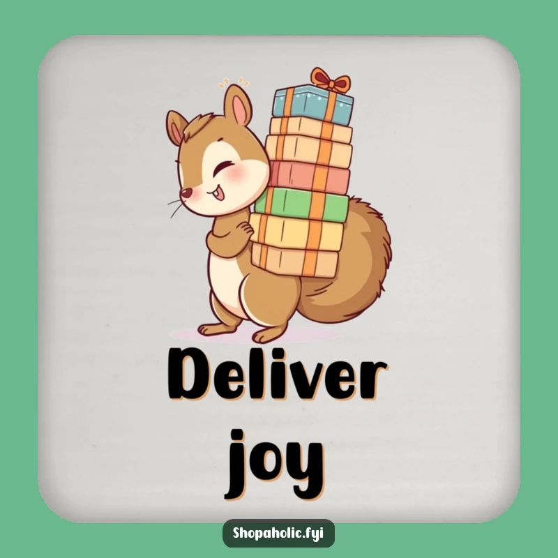 Funny Squirrel's Package Stop Coaster - Protect Surfaces with Humor