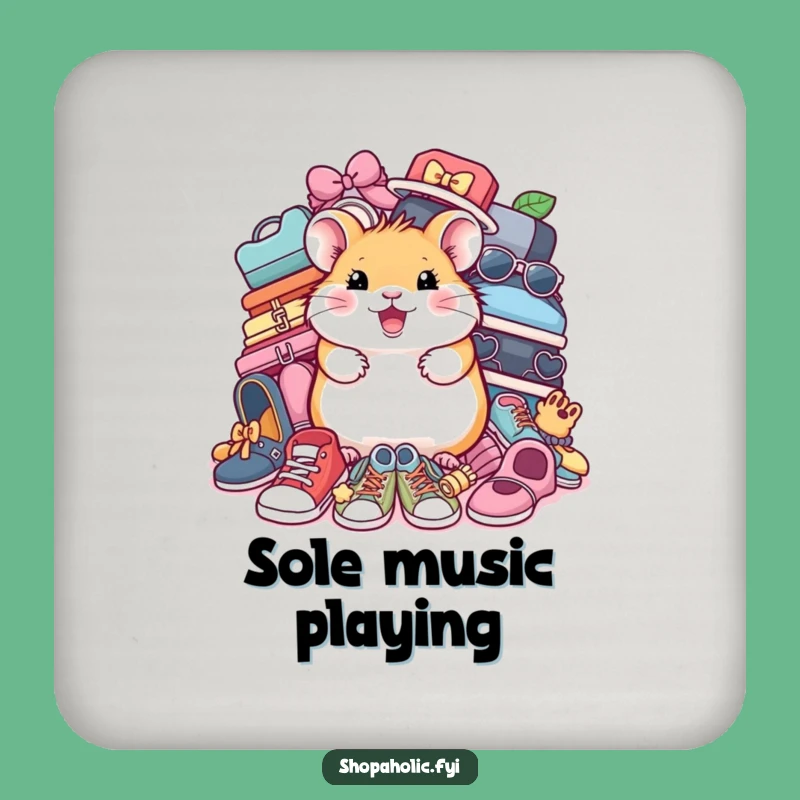 Funny Hamster Shoe Coaster Set: Cheerful Fashion Drink Protection, Gift