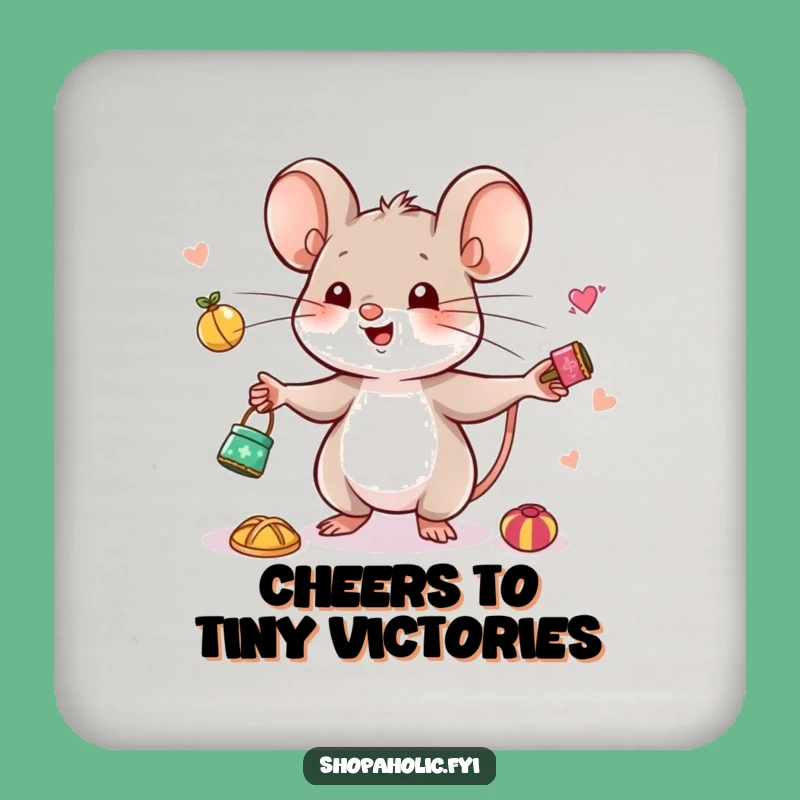 Funny Mouse Juggling Coaster - Protect Surfaces with Cheerful Humour