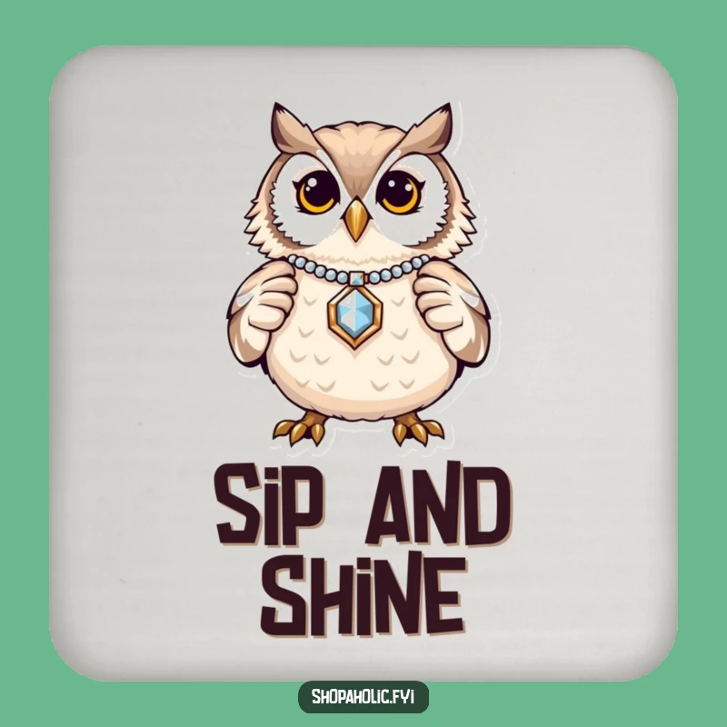 Funny Owl Jewelry Coaster Set: Proud Elegance Drink Protection, Gift