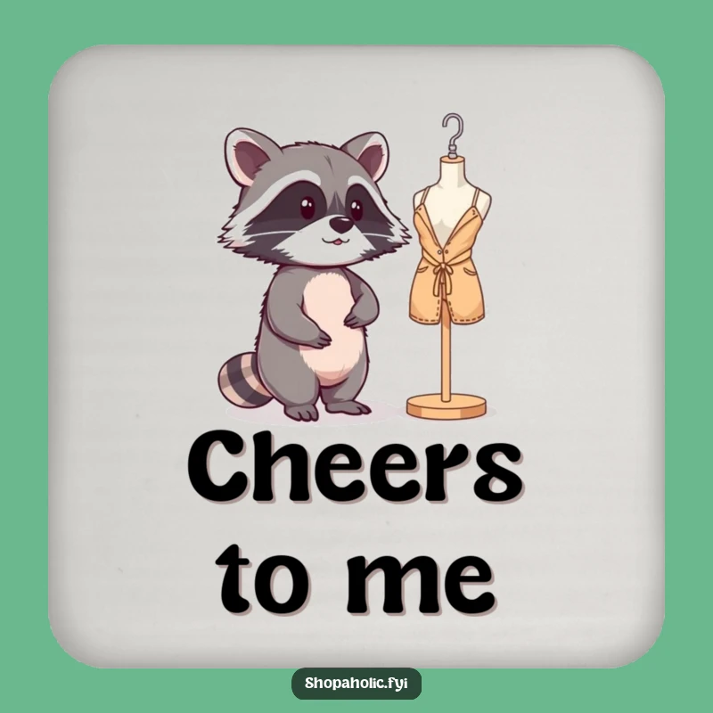 Funny Raccoon Mannequin Coaster Set: Mischievous Style Drink Protection, Gift