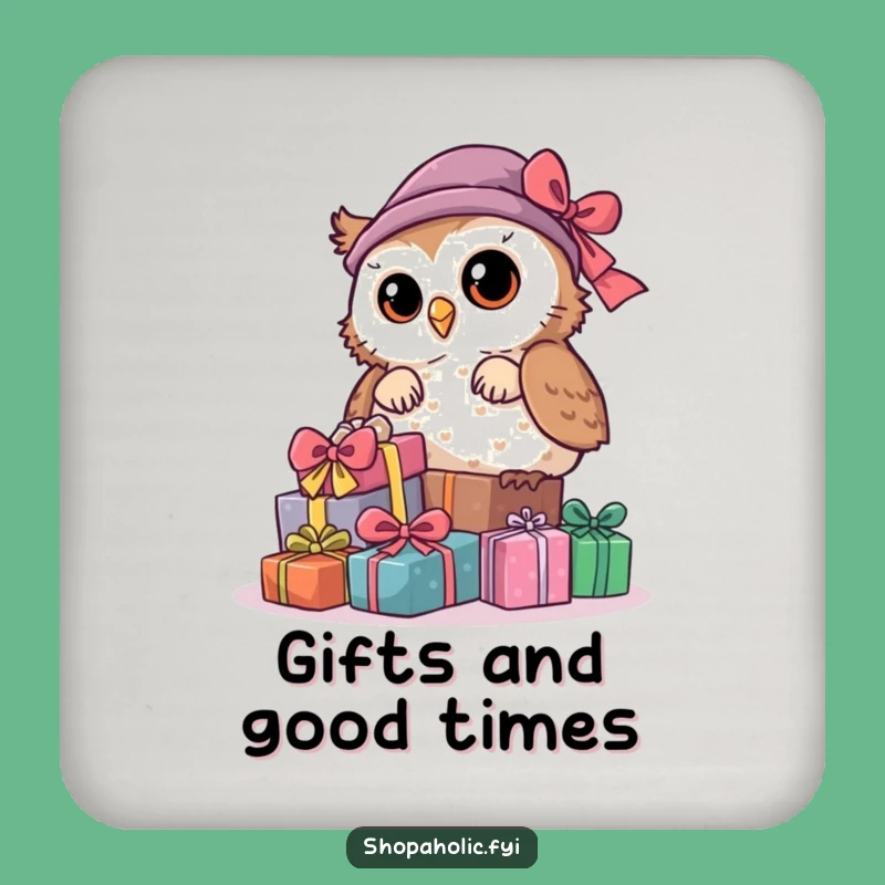Funny Owl Drink Coasters: Protect Surfaces with Mysterious Gift Art, Set of Funny Gifts