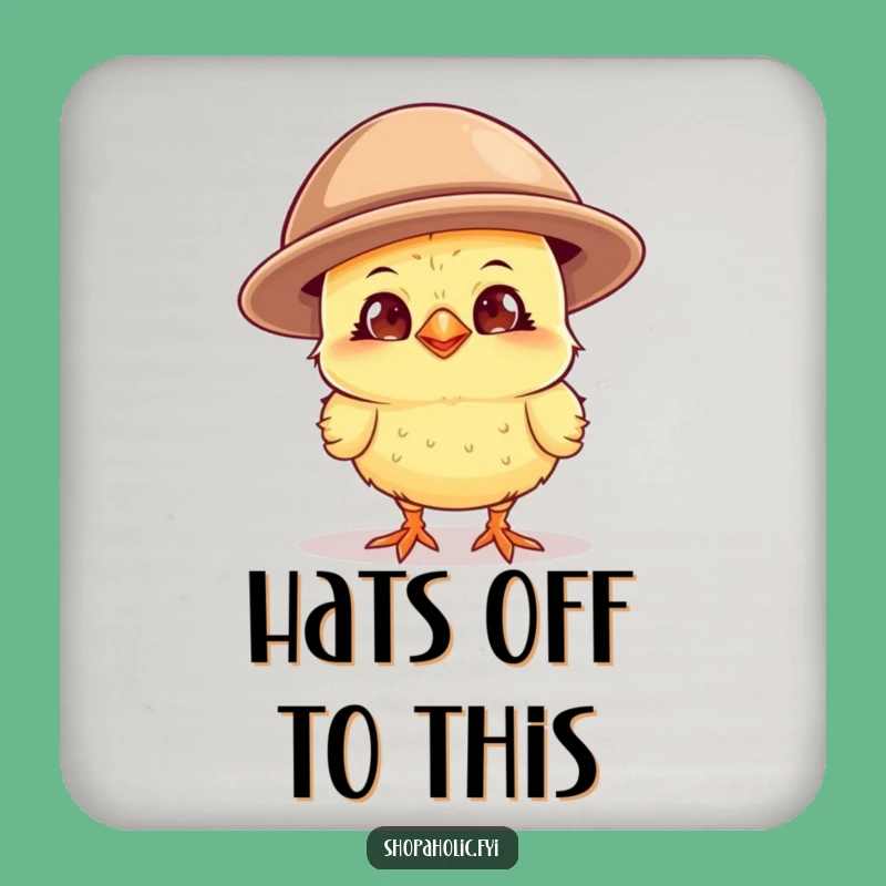 Funny Chick Oversized Hat Coaster Set: Protect Surfaces with Hilarious Fashion Charm