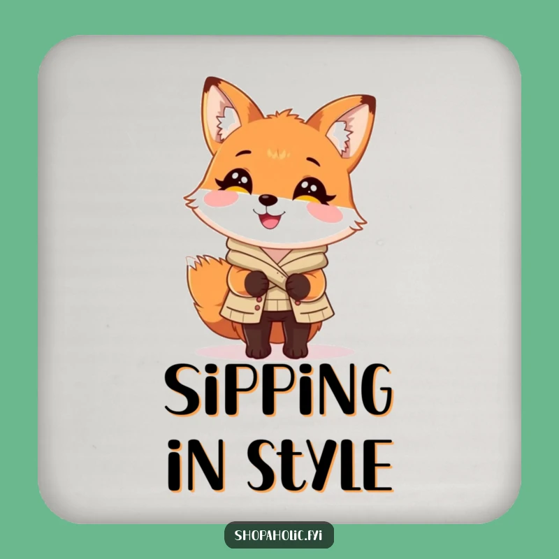 Funny Fox Fashion Coasters: Stylish Fox Set, Protect Surfaces Gift