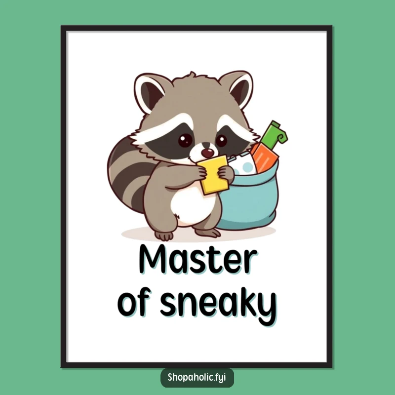 Funny Raccoon Mastermind Poster - Decorate with cunning and humor, a funny gift!