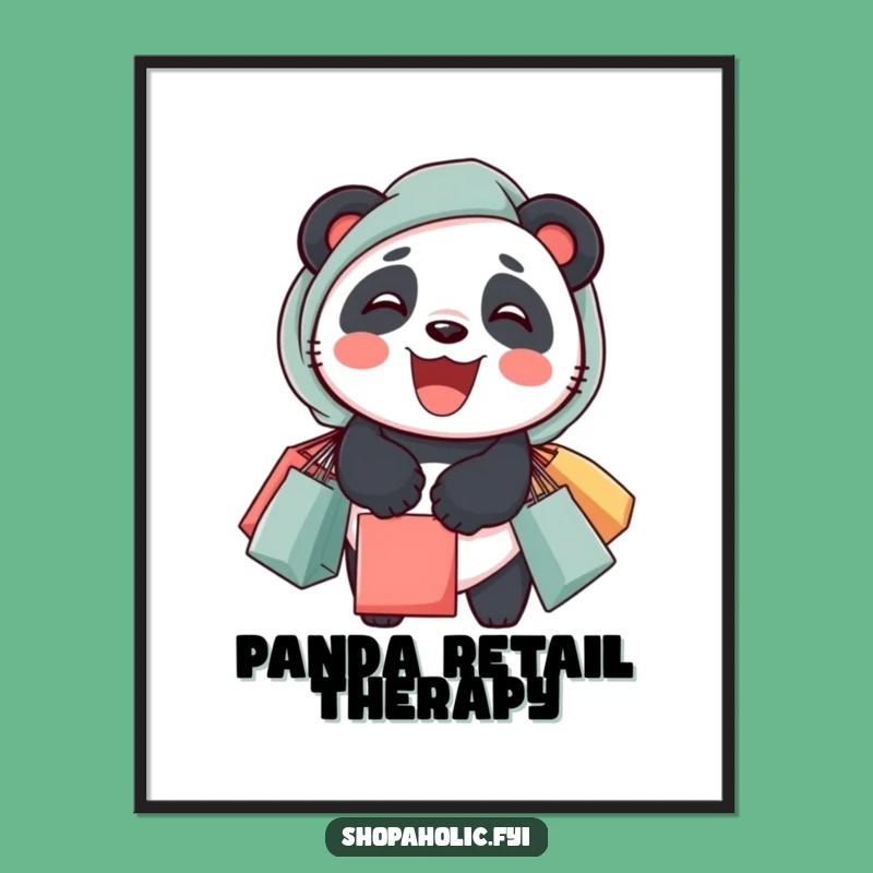 Funny Panda Shopping Poster: Hilarious Wall Art For Retail Fanatics