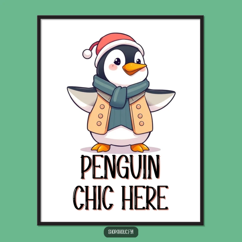 Funny Penguin Fashion Poster: Proud Style Art for Your Walls